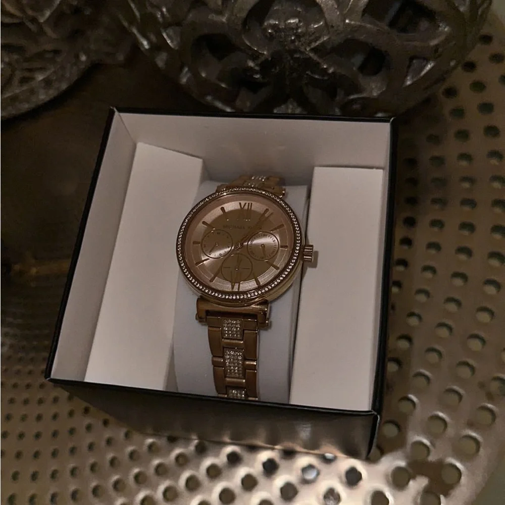 Michael Kors Women's 36mm Sofie Stainless Steel Chronograph Watch - Rose Gold - Picture 5 of 8